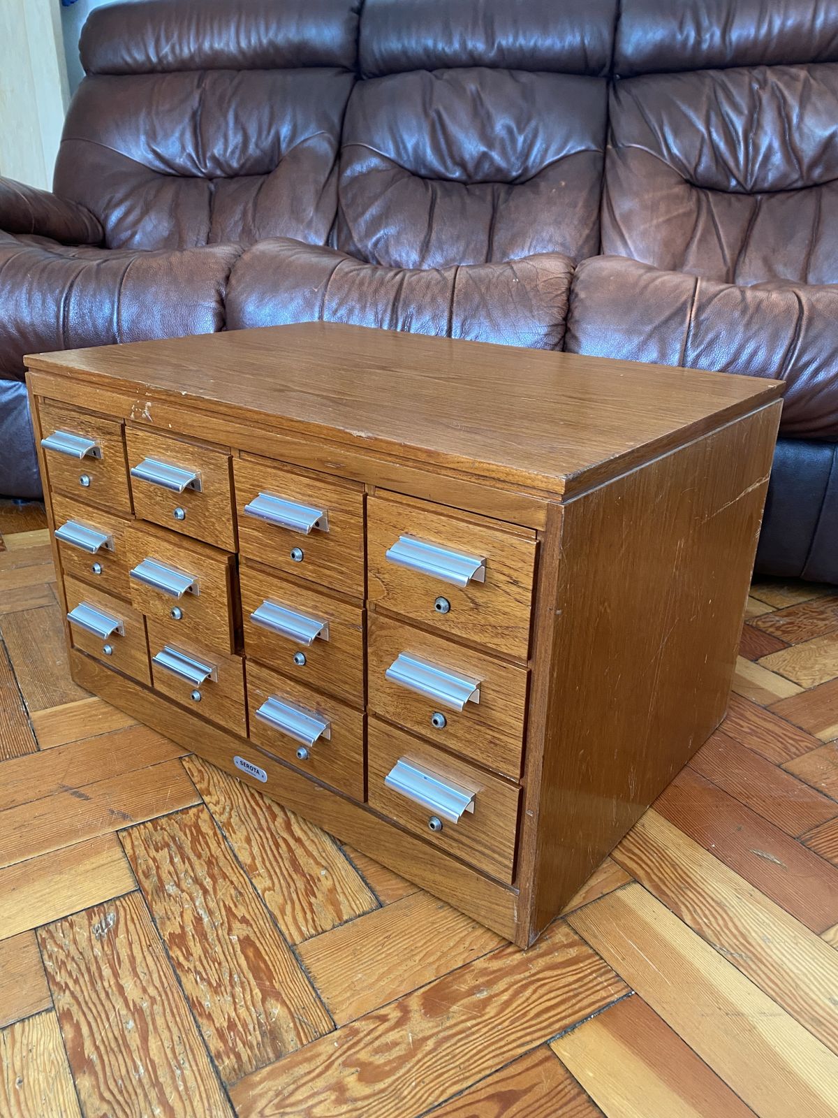 Serota Of London Oak Mid Century Library Cabinet photo for sale
