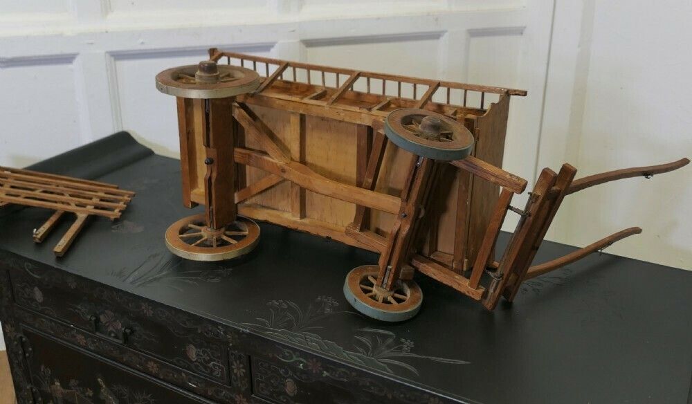 photo for sale Model Wooden Horse Drawn Hay Cart