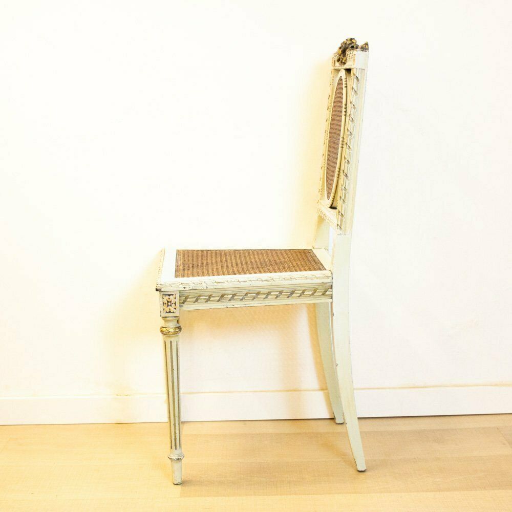 Louis XV Style Off White And Gold Detailed Chair, 1930s photo vintage