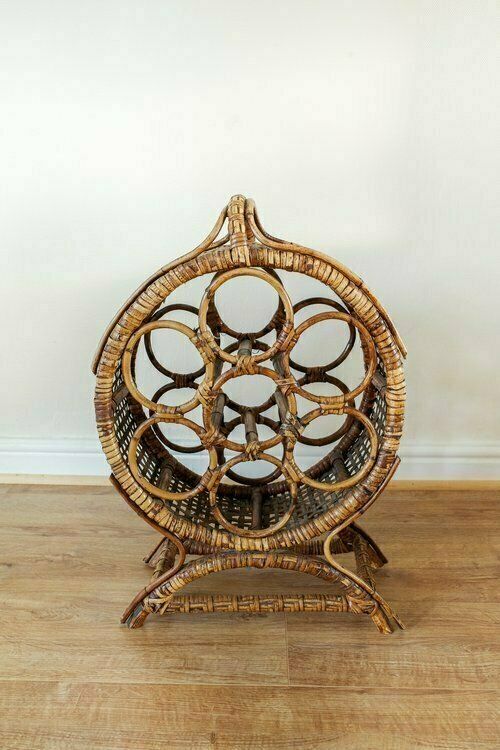 Large Bamboo 7 Wine Rack / Bottle Holder photo Home Decor