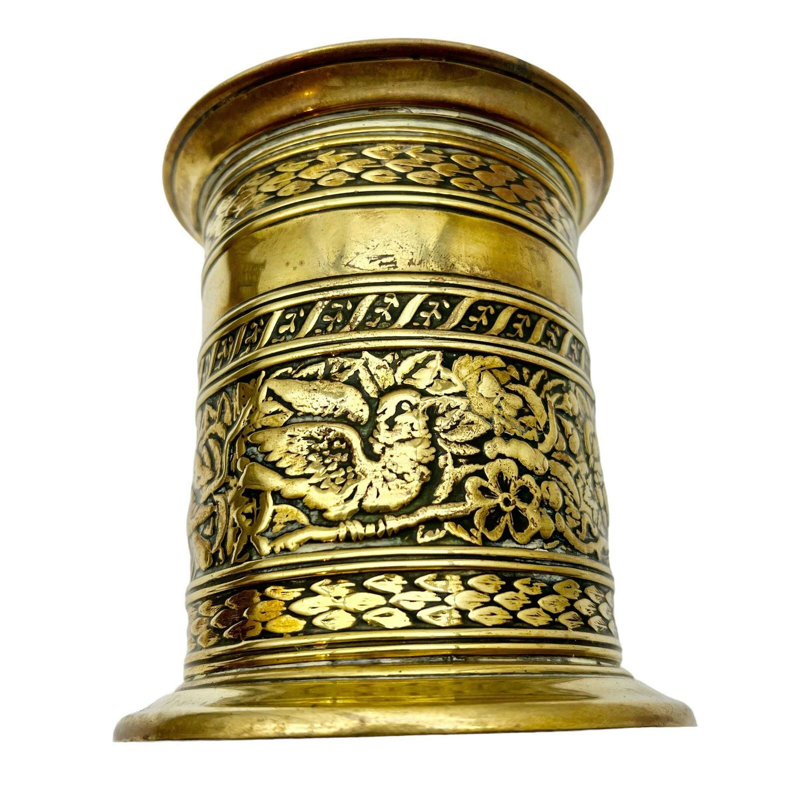 Antique Brass Tin Lined Planter   Indoor Planter   Gardenalia   Kitchenalia photo for sale