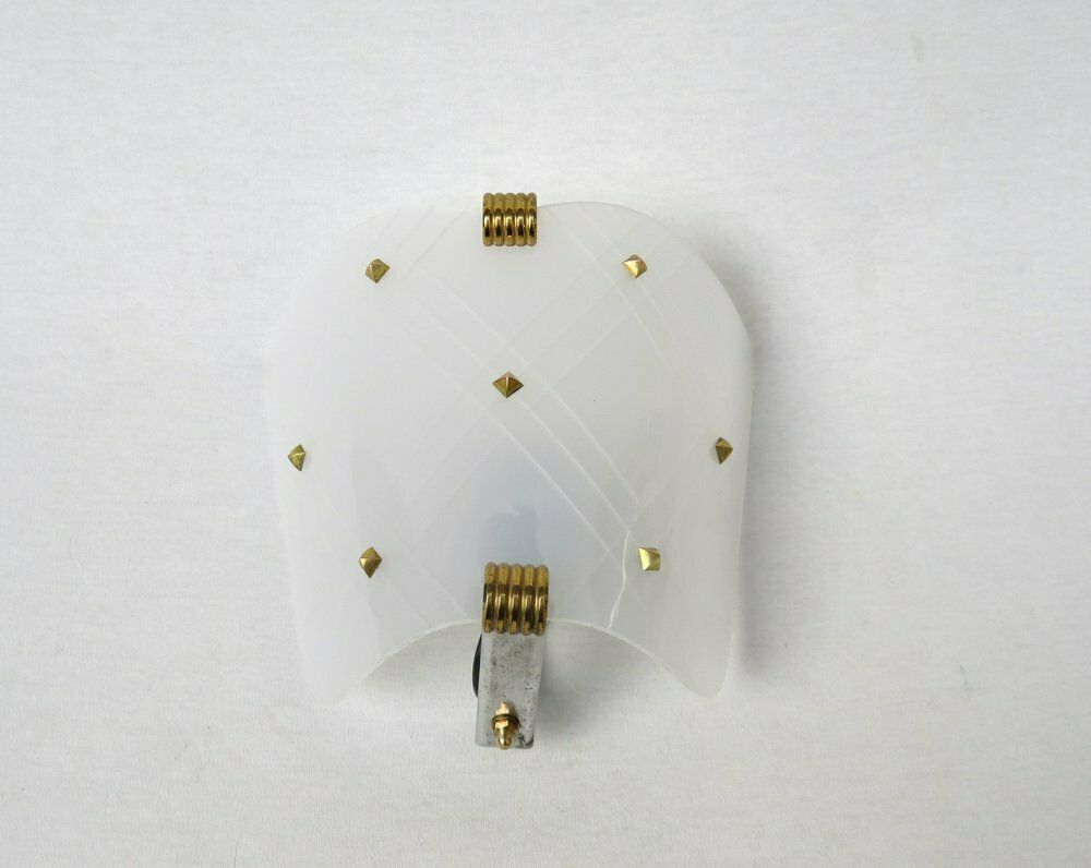 Wall Lights In Acrylic Glass & Brass, France, 1950s, Set Of 2 photo 1191.7