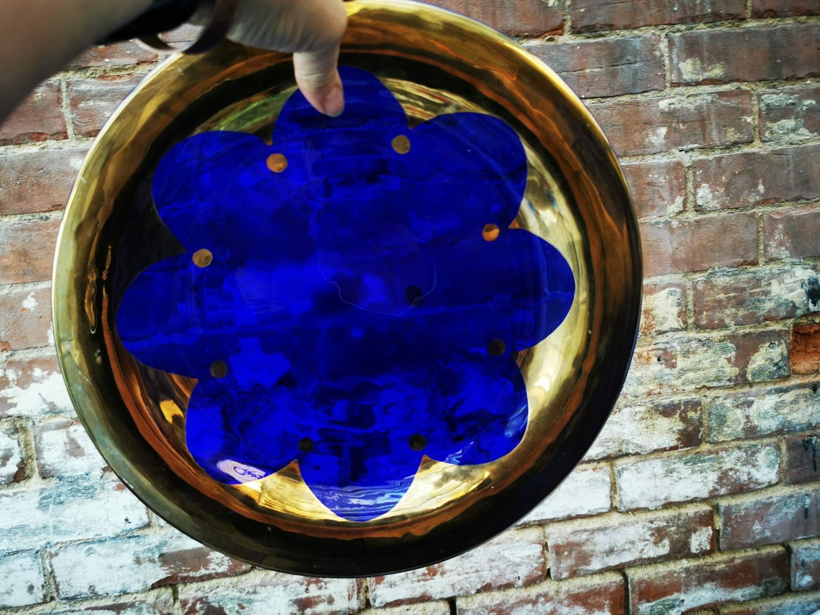 Vintage Salviati Murano Charger, Cobalt And Gold photo for sale