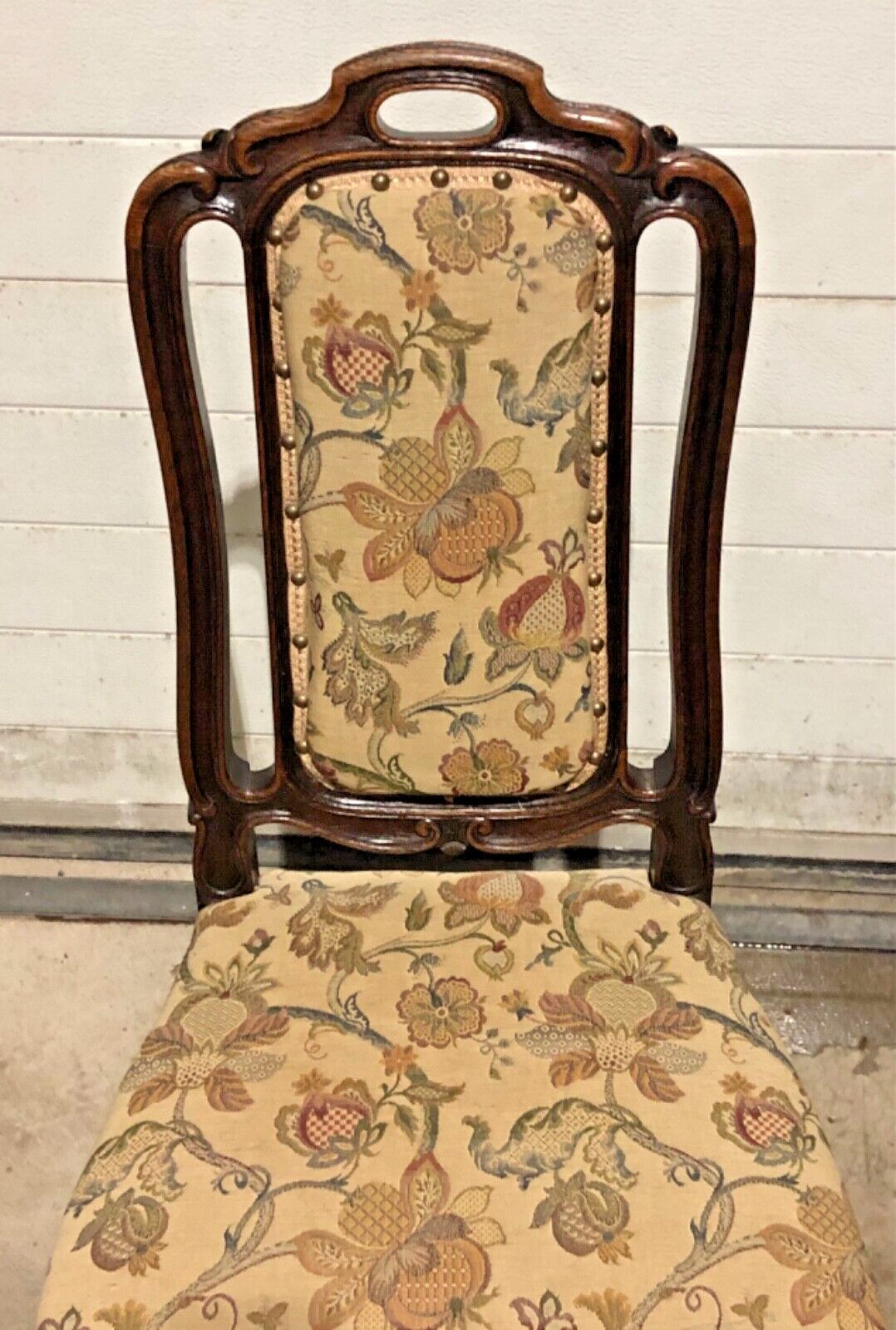 Handsome Set Of Four Antique Carved Oak Dining Chairs photo 389.0