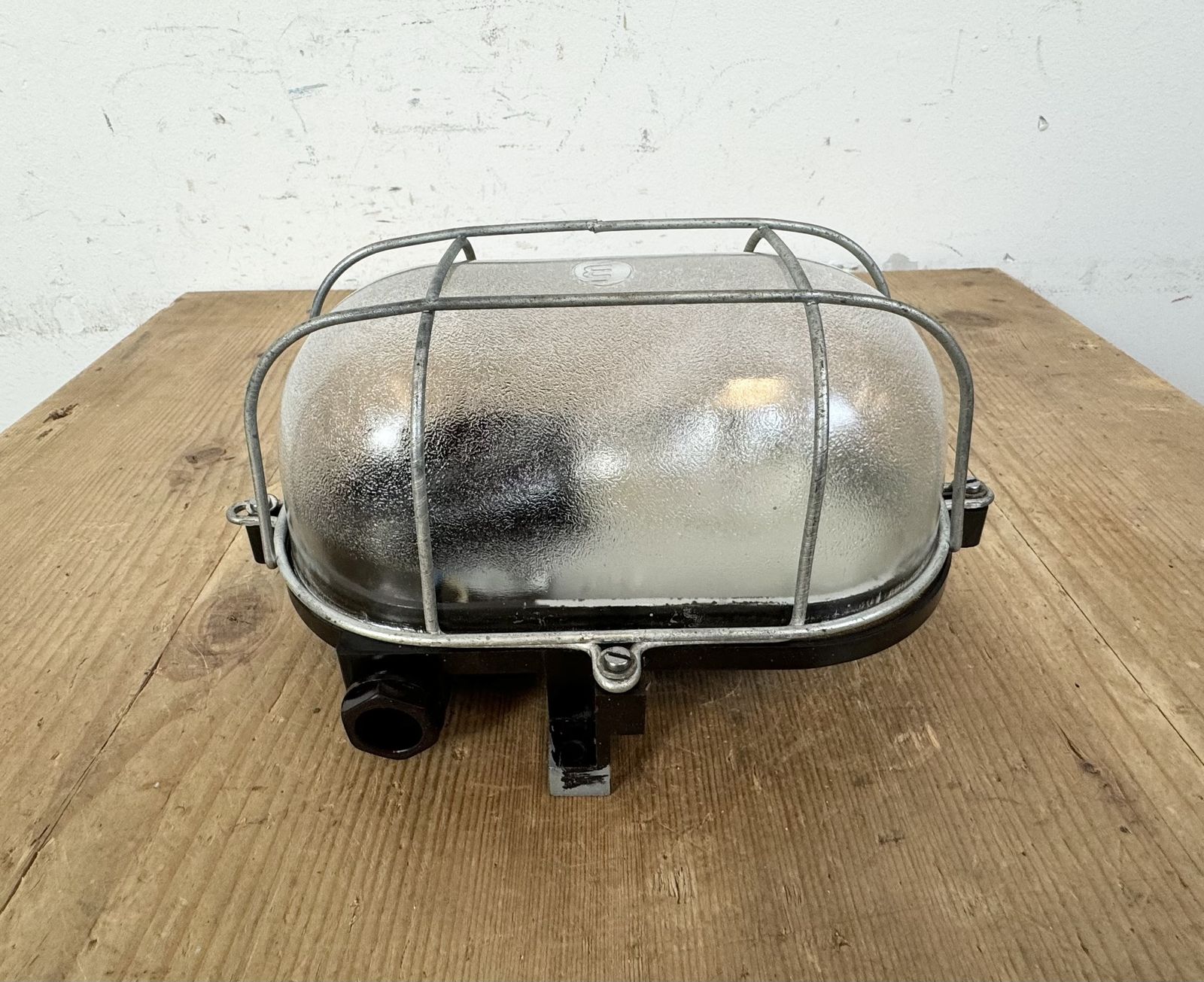 photo for sale Industrial Brown Bakelite Wall Light With Frosted Glass, 1960s, 3x