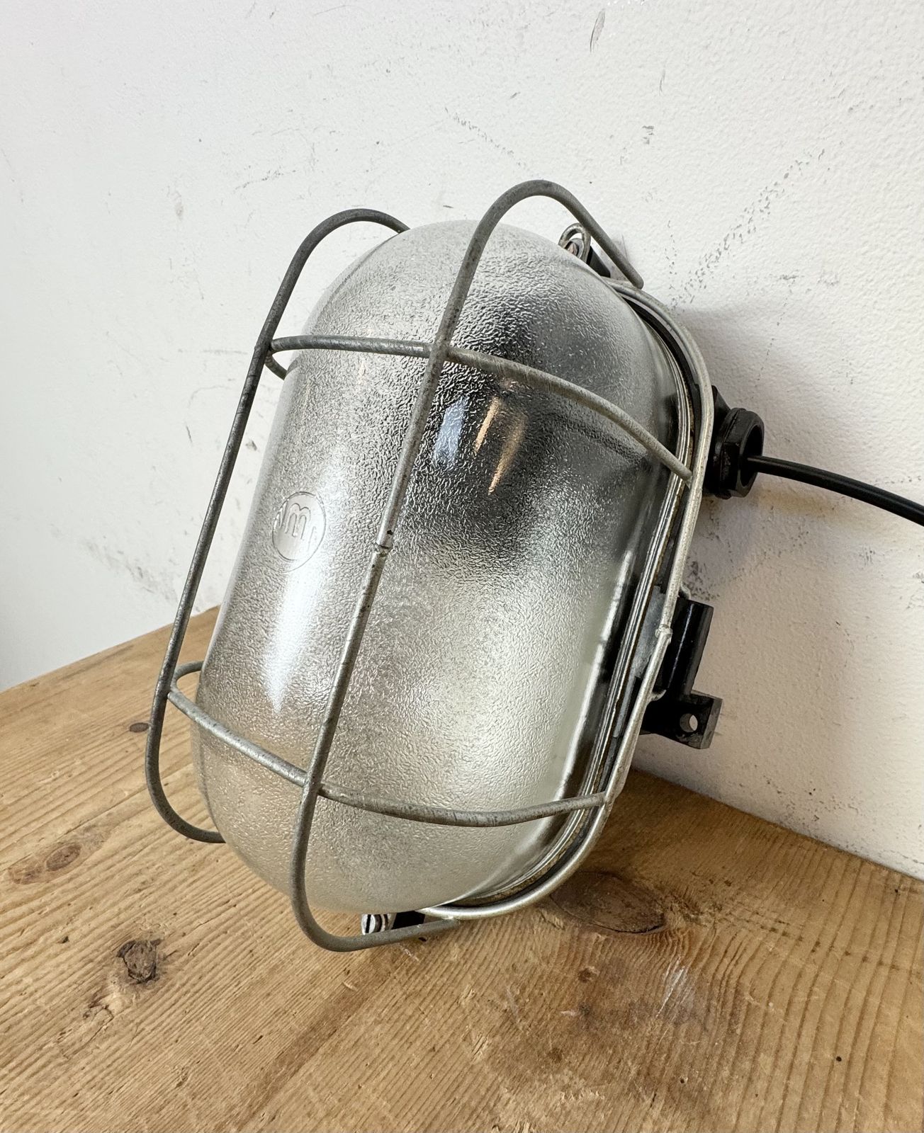 Lighting Industrial Brown Bakelite Wall Light With Frosted Glass, 1960s, 3x photo