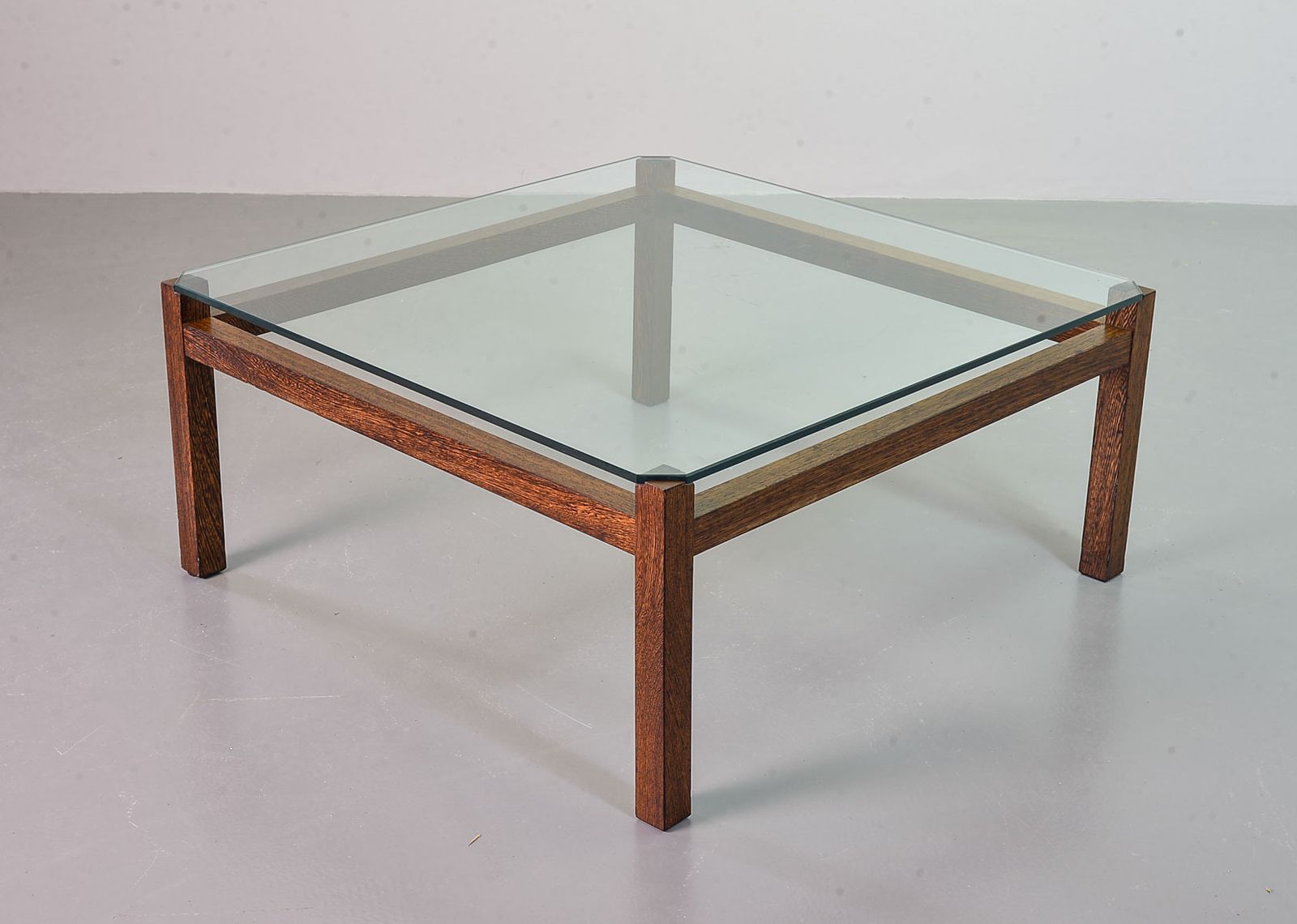 Wenge And Glass Coffee Table By Kho Liang Ie Liesbosch For Spectrum, 1950