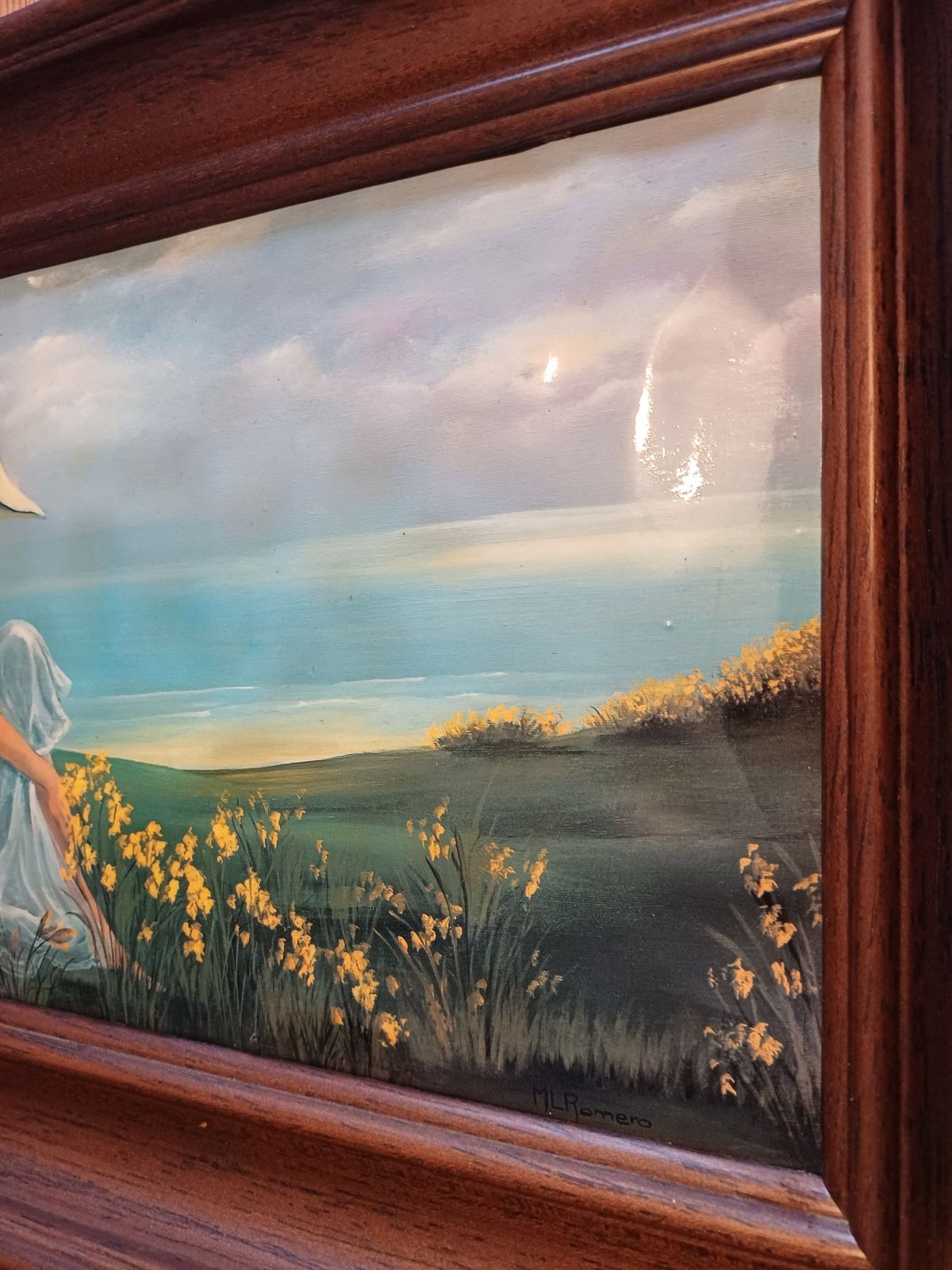Pair Of Enameled Tole Paintings Signed: Romero photo 65.0