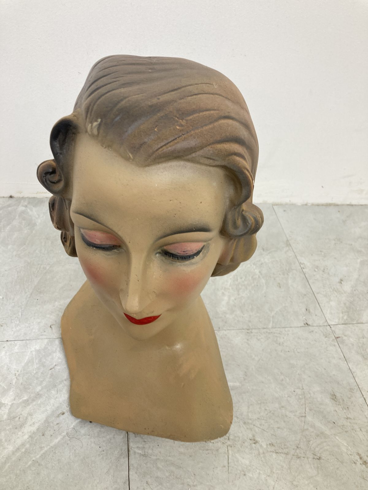 Vintage Mannequin Head, 1960s, Plaster photo Home Decor