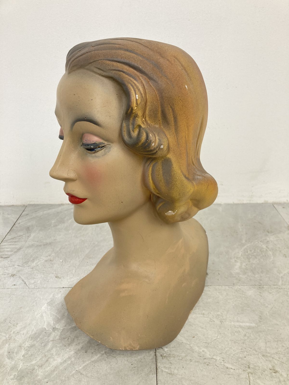 Vintage Mannequin Head, 1960s, Plaster photo vintage