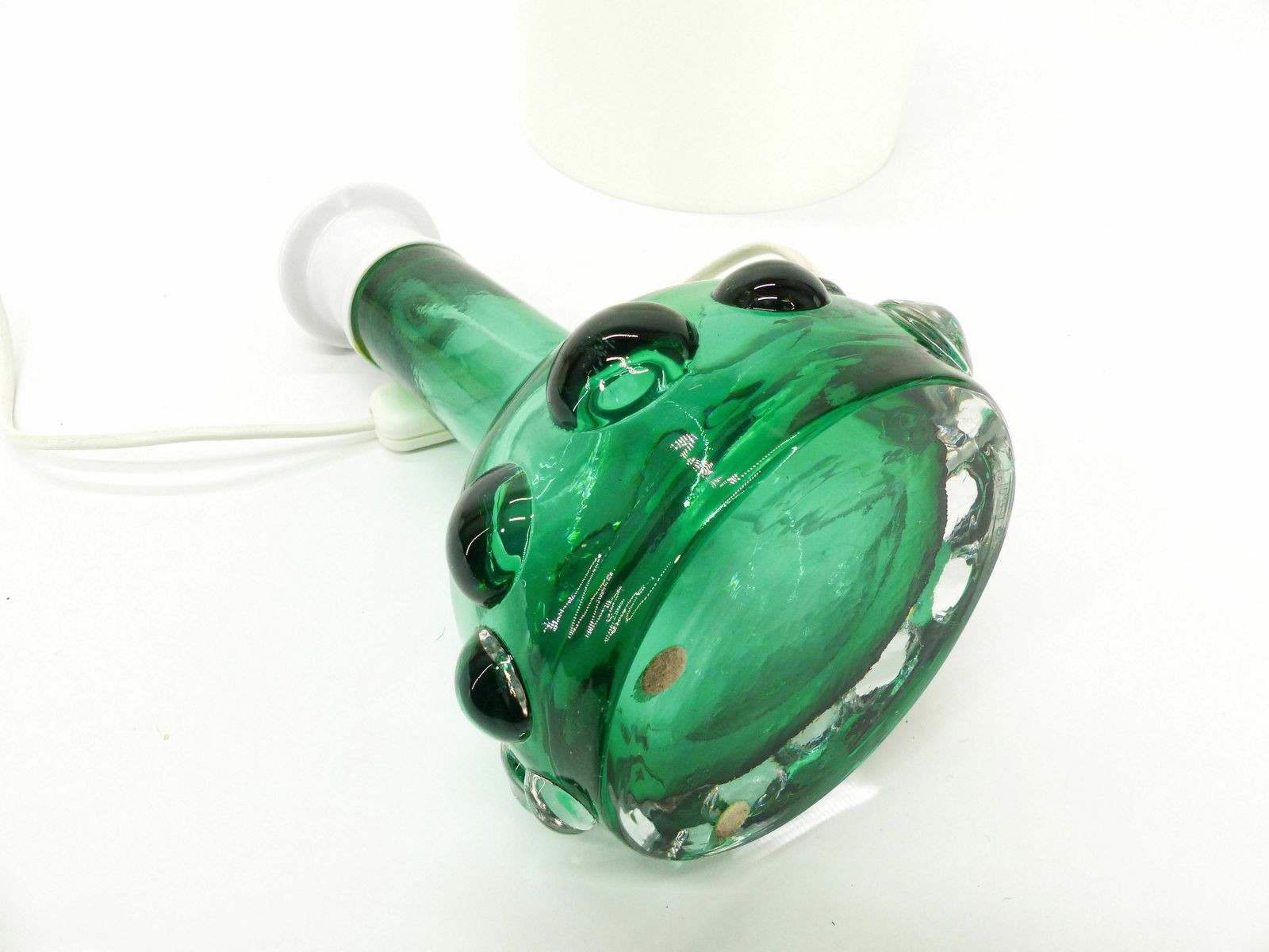 Scandinavian Green Glass Lamp Kosta Hans Owe Sandeberg Sweden 1960 photo vintage
