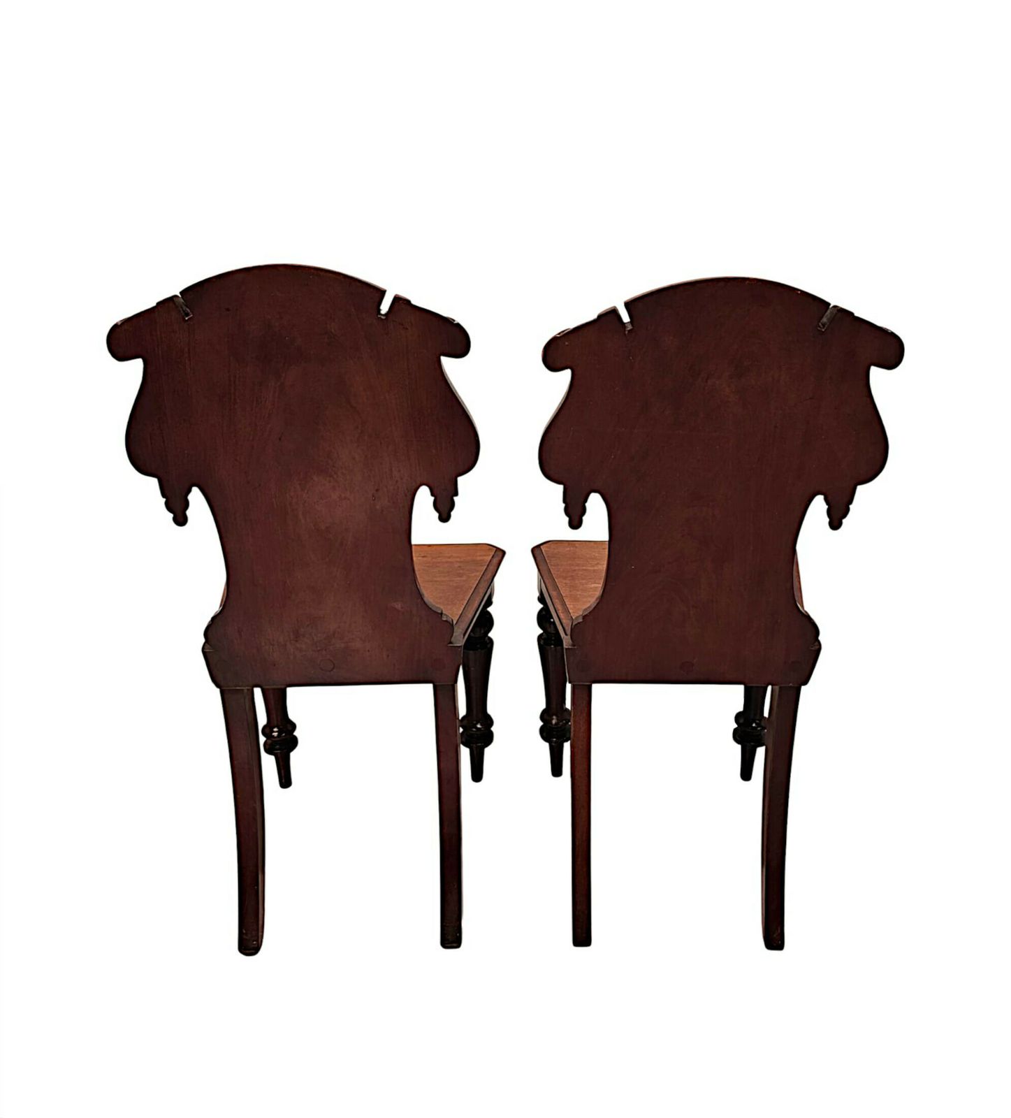 A Very Fine Pair Of 19th Century Mahogany Hall Chairs photo vinterior