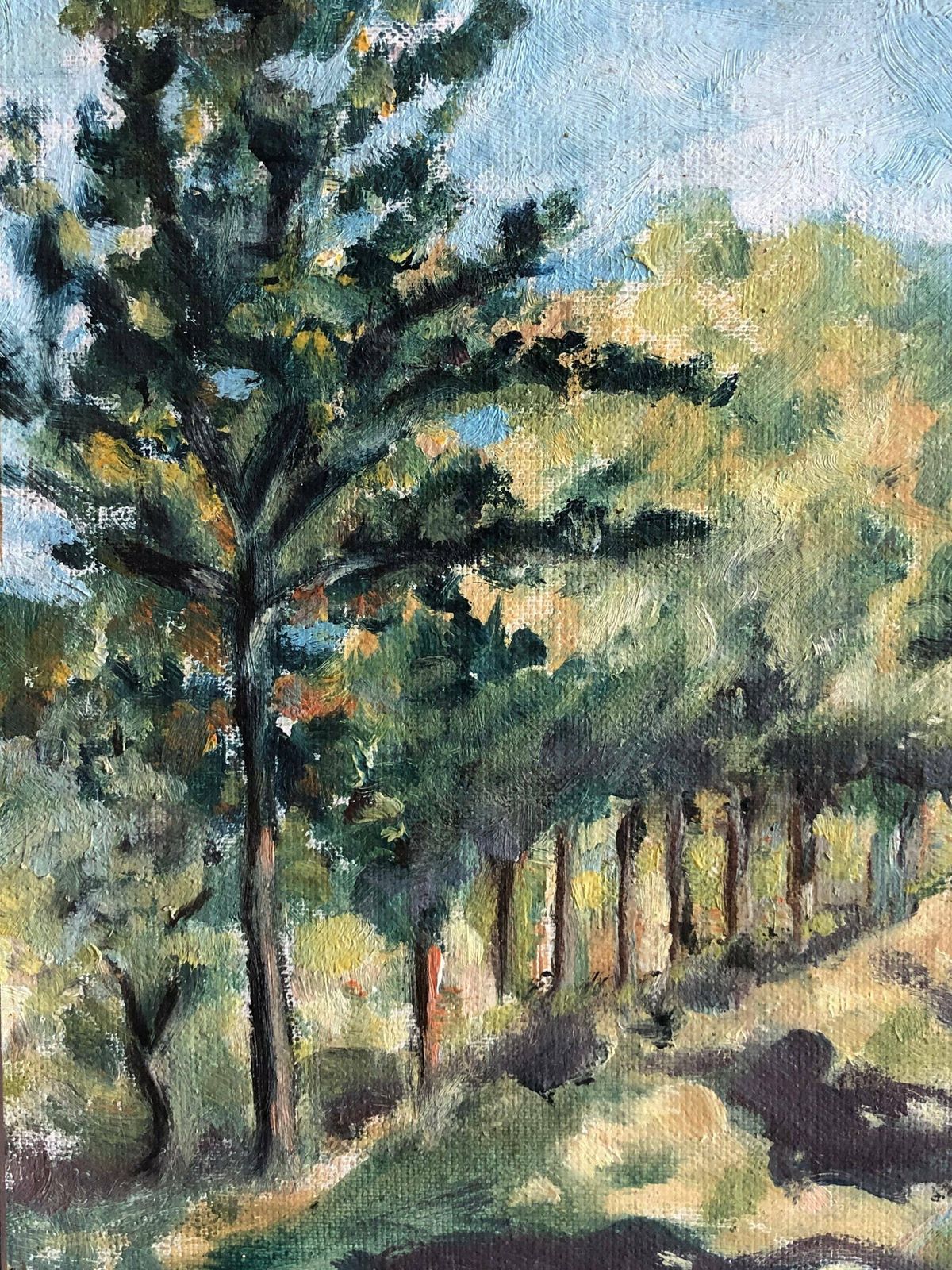 H. Gersholt Original Oil On Canvas Danish Painting From 1947 Of Forest With A Variety Of Trees photo for sale