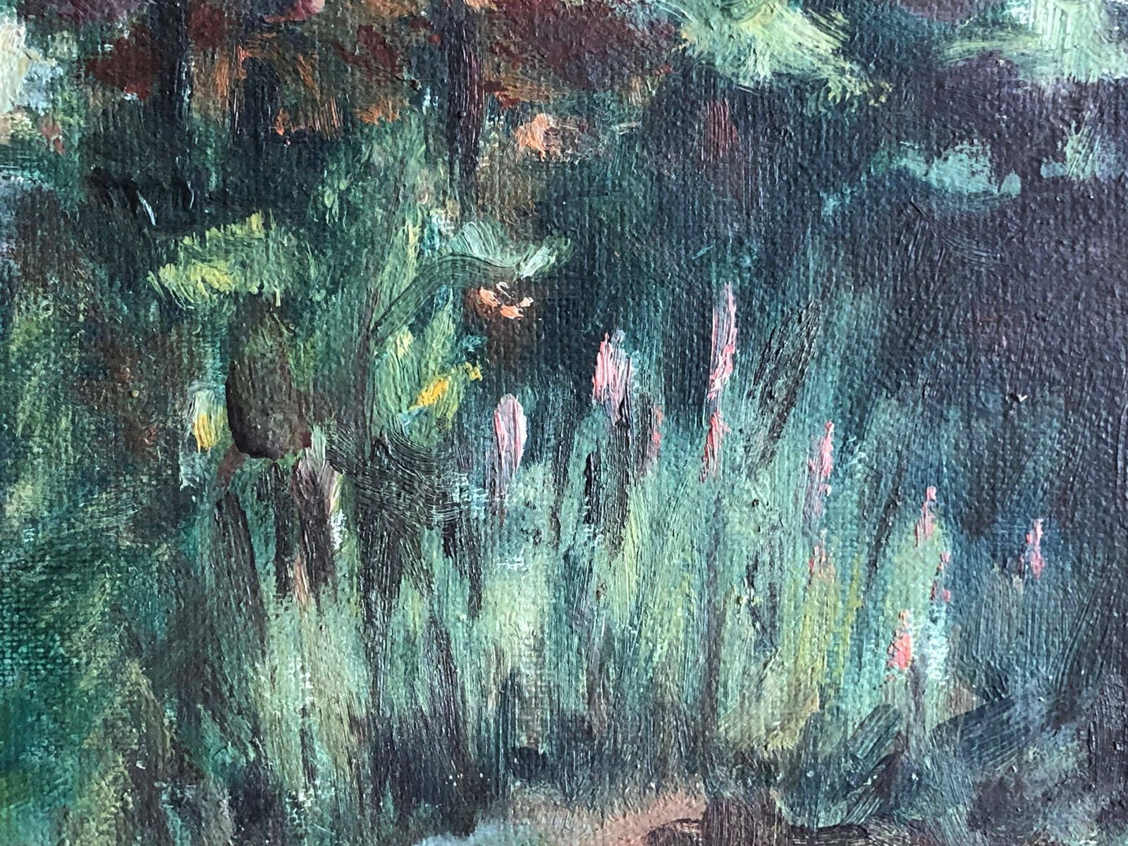 H. Gersholt Original Oil On Canvas Danish Painting From 1947 Of Forest With A Variety Of Trees photo vinterior