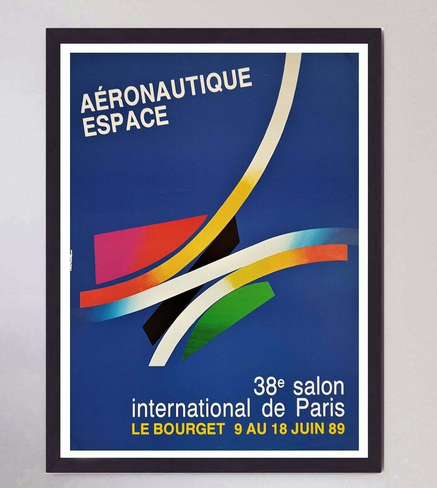 Auriac   Aeronatique Espace Salon 1989 Original Vintage Poster photo furniture