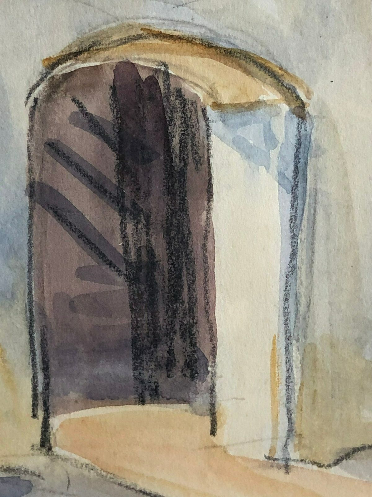Troels Trier (1879 1962) Watercolor   Original Danish Art From The Early 20th Century photo vinterior