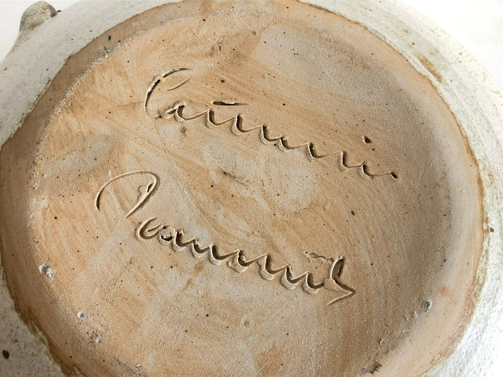 Danish Mid Century Modern Large Original Gunni Nordstrøm Fine Art Ceramic Studio Bowl With Jar In Gorgeous Nuanced Brown And Beige Glaze photo vintage