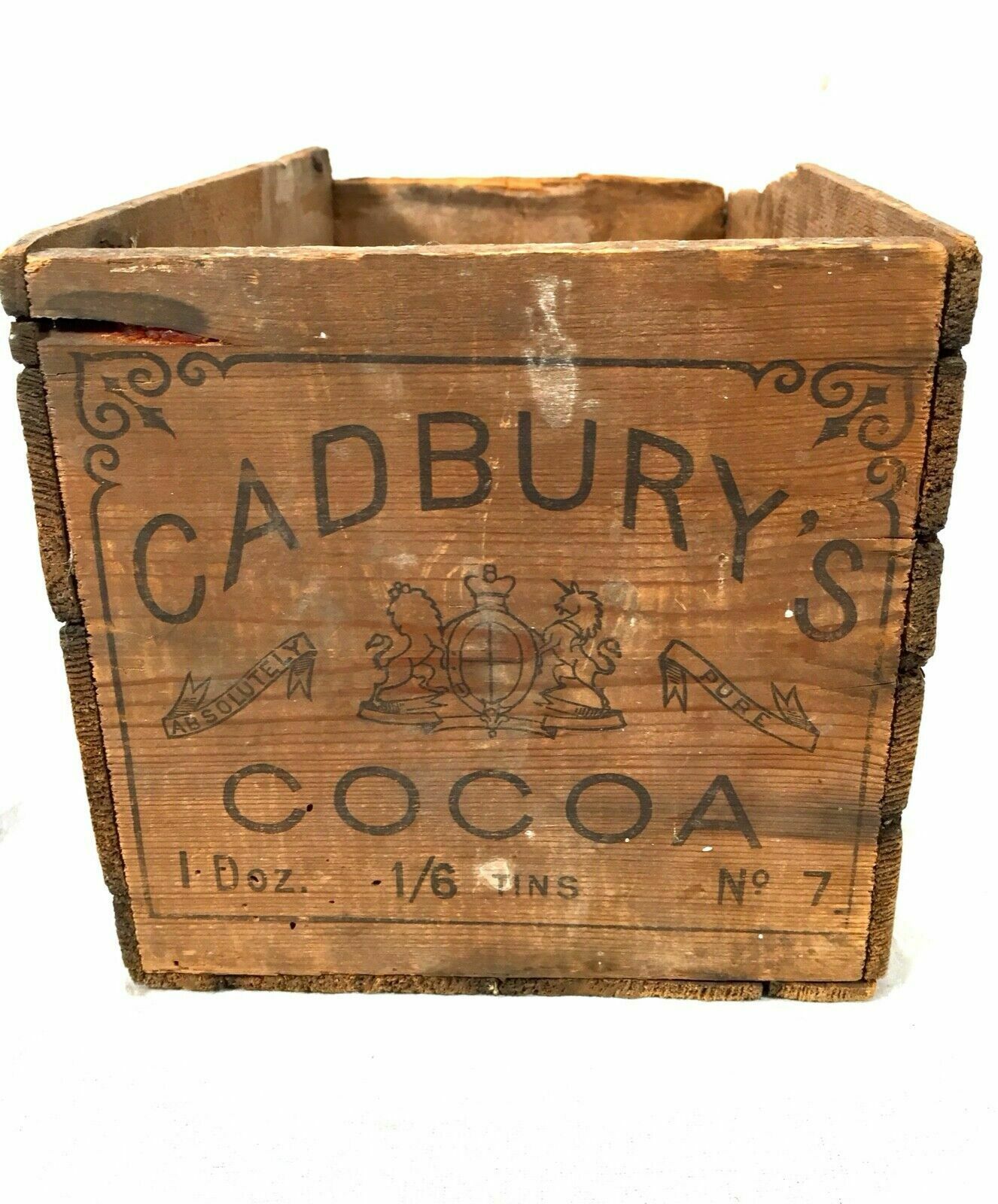 Antique Advertising   Cadbury's Chocolate Cocoa Wooden Shop Display Box / C1910 photo for sale