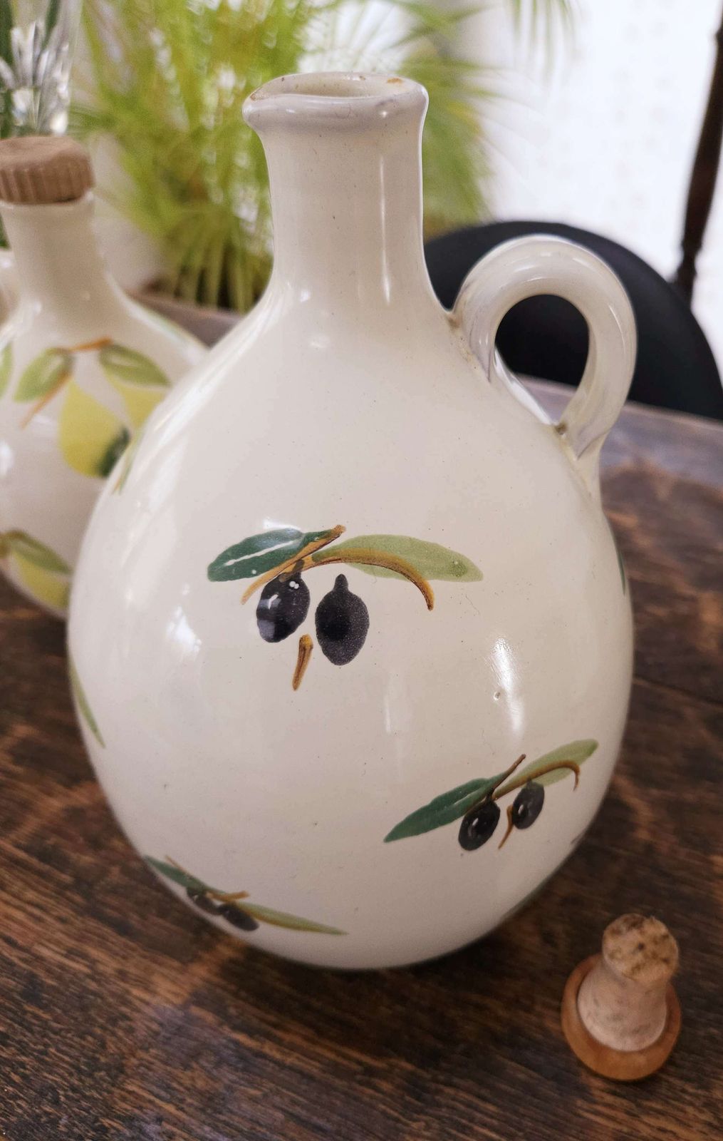 Pair Of Large, Rustic, Italian, Olive Oil Or Condiment Urns photo for sale
