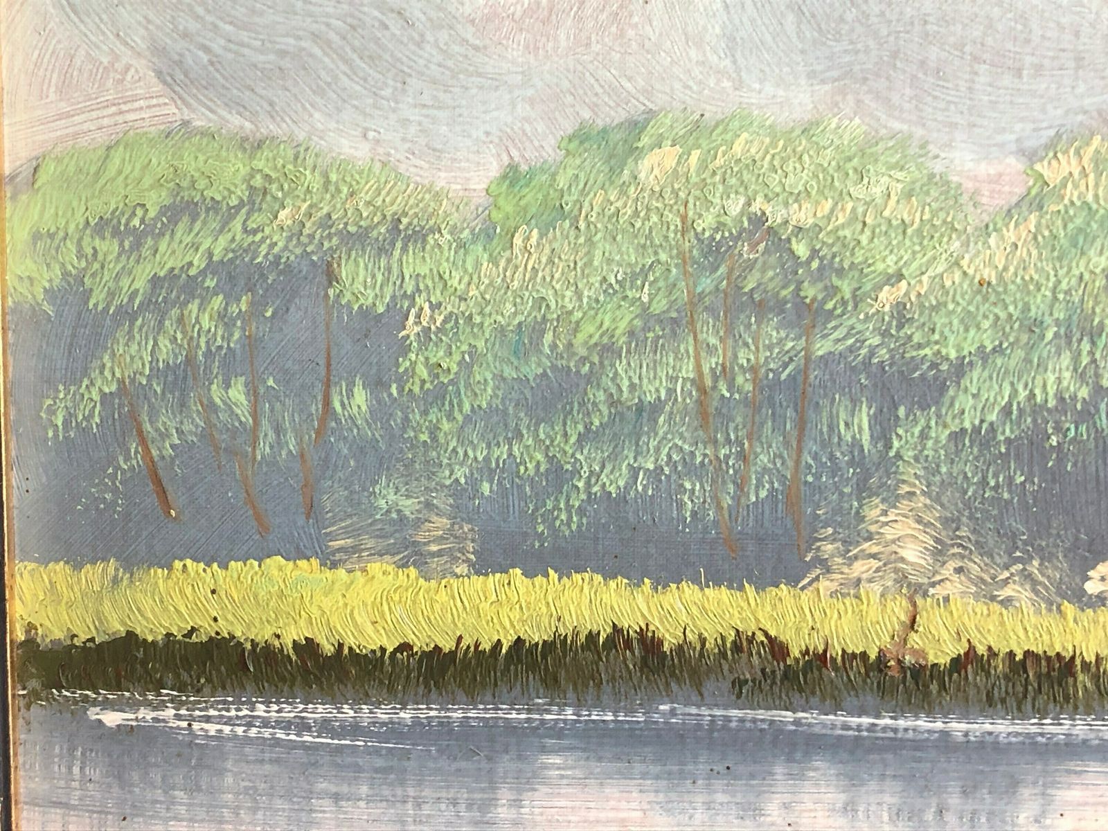 Danish Naturalist Landscape Painting In Beautiful Light With Motive Of Path At A Lake With Trees photo Art