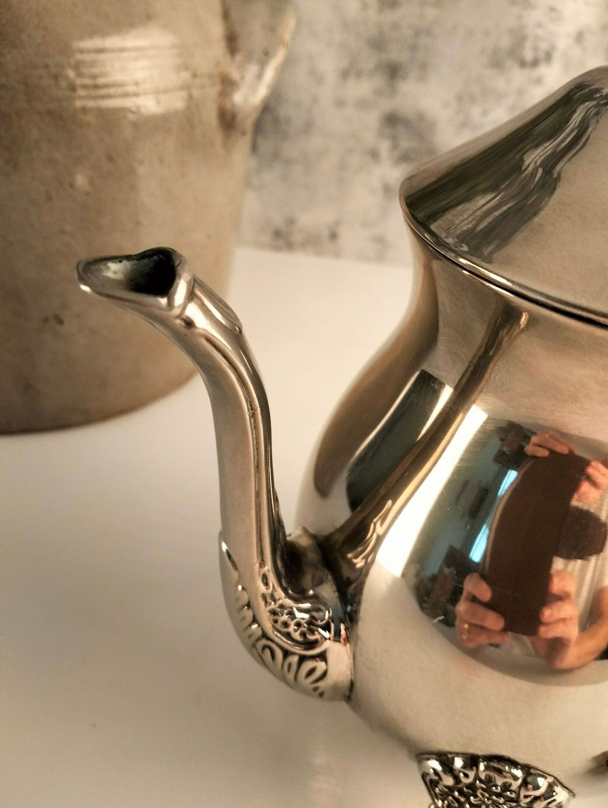 photo for sale Antique Silver Plated Coffee Pot, Antique Silver Plated Sugar Bowl, Antique Silver Plated Coffee Pot & Sugar Bowl, Silver Plated Cafetière