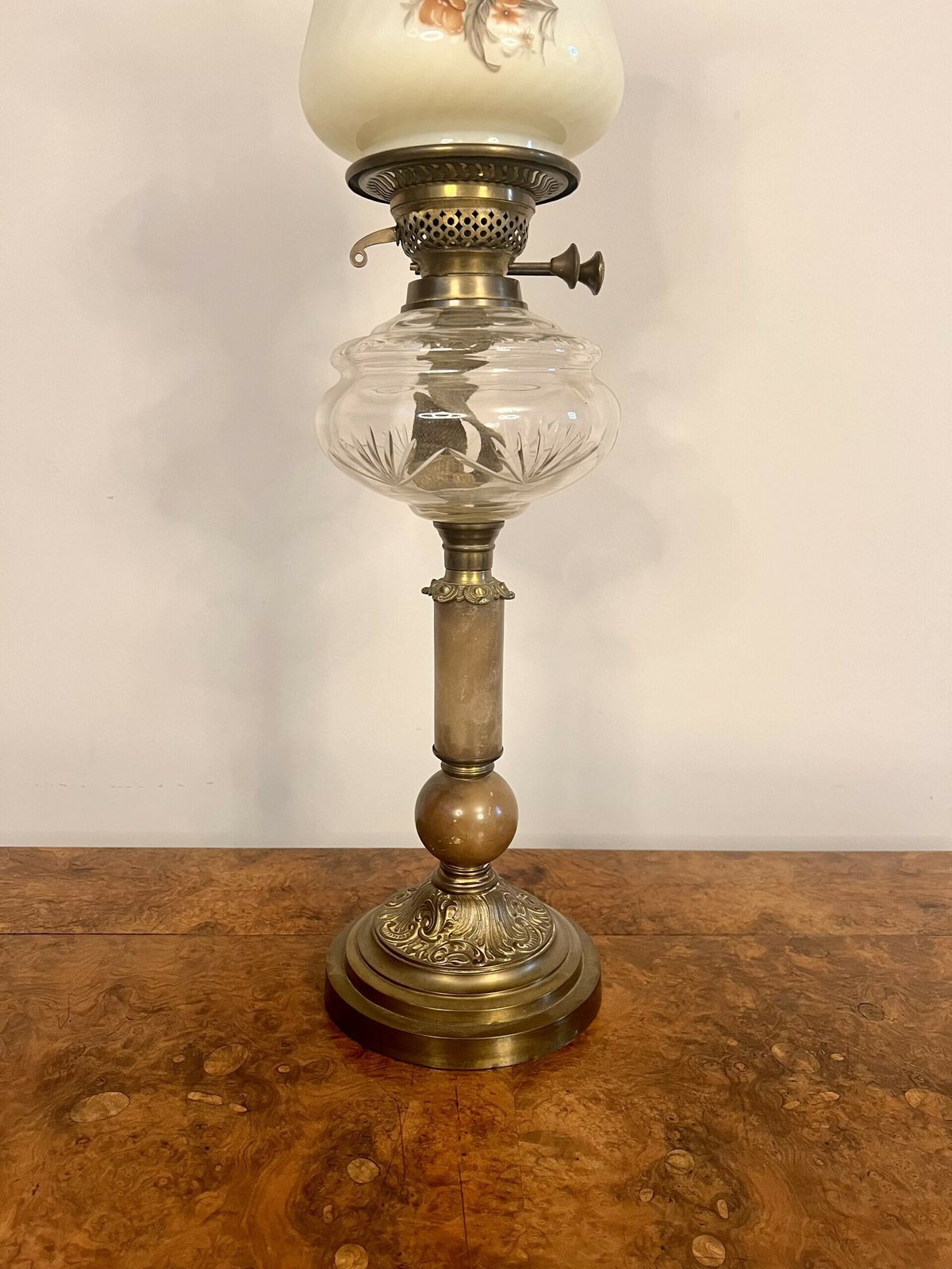 Stunning Quality Antique Oil Lamp photo for sale