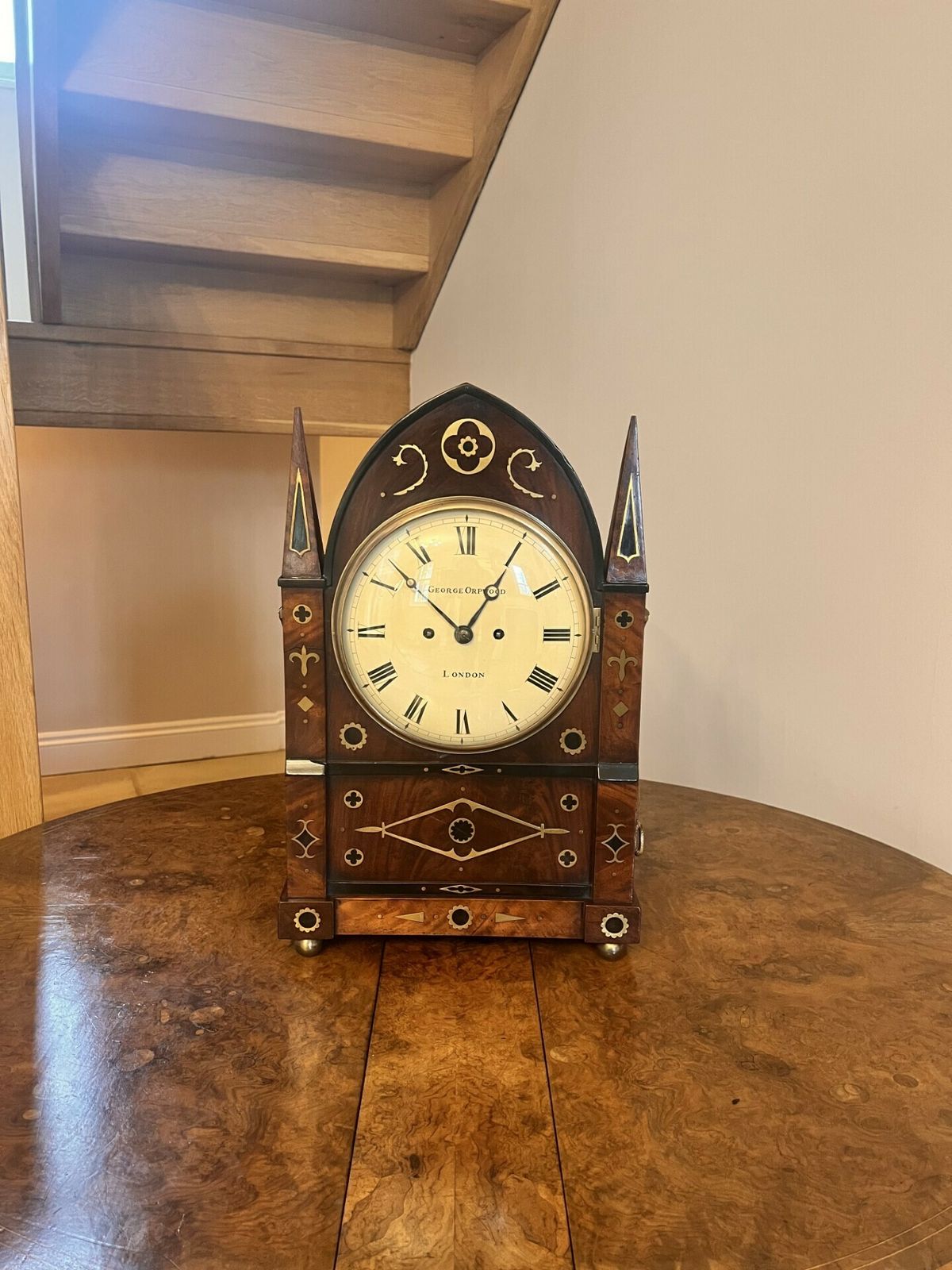 Outstanding Quality Large Antique Brass Inlaid Bracket Clock By George Orpwood photo vintage