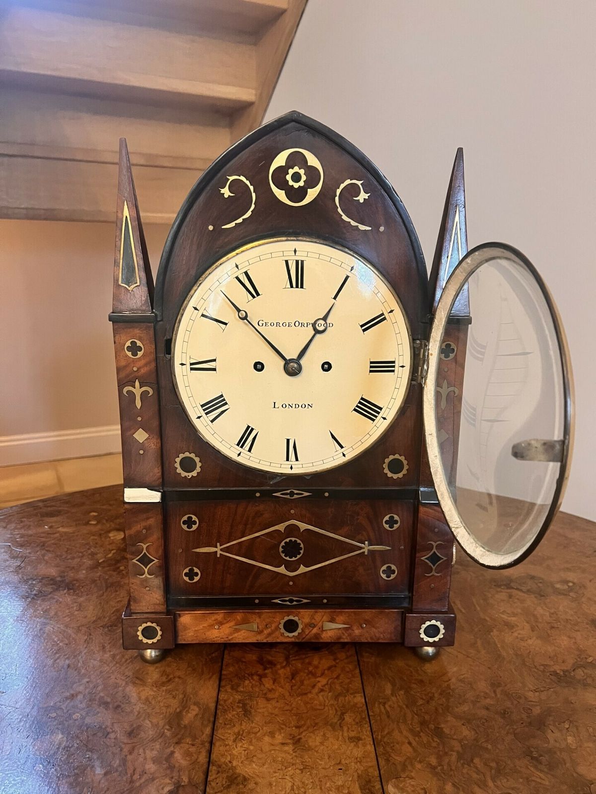 Home Decor Outstanding Quality Large Antique Brass Inlaid Bracket Clock By George Orpwood photo