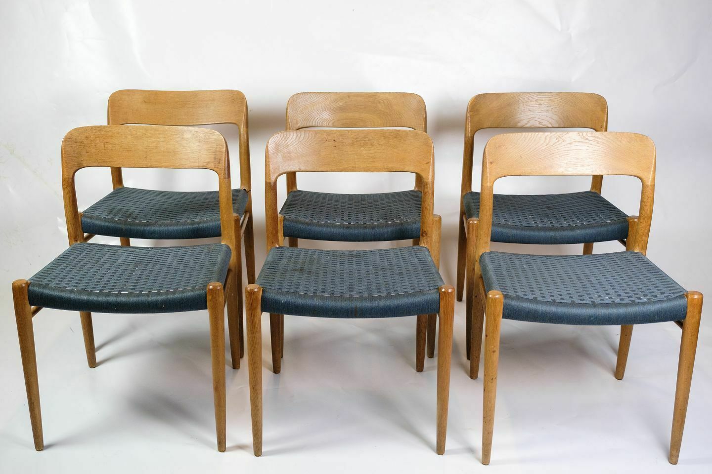 Set Of 6 Dining Table Chairs Model 75 In Teak By Niels O. Møller For Jl Møllers Møbelfabrik From 1960s