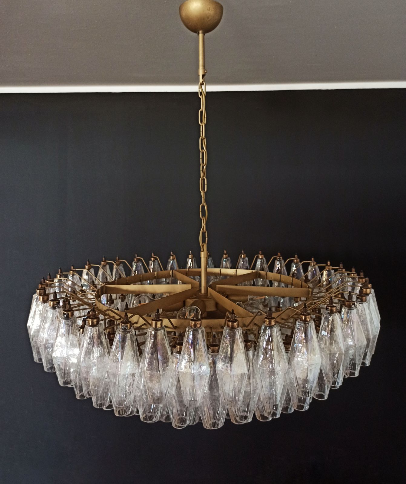 Amazing Murano Glass Candelier   185 Iridescent Glasses photo vintage