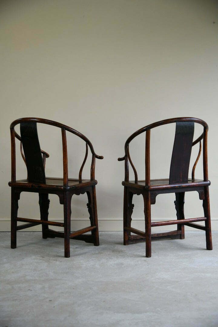 photo furniture Pair Of Ming Style Chinese Hardwood Armchairs, 19th Century