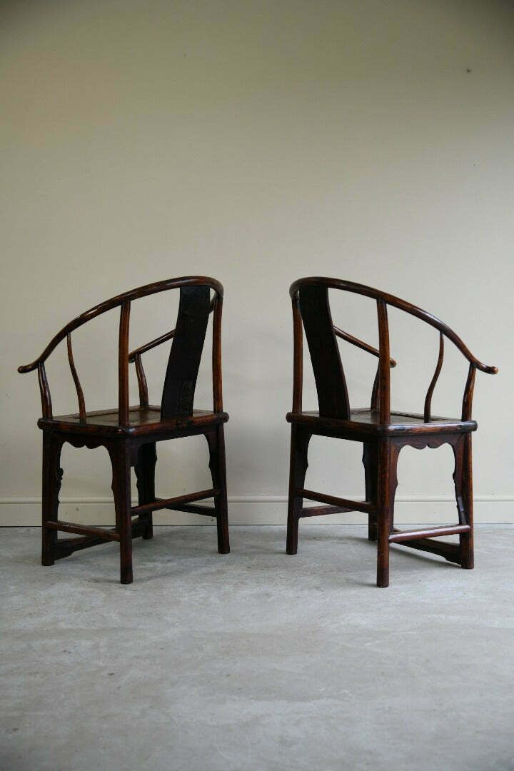 photo for sale Pair Of Ming Style Chinese Hardwood Armchairs, 19th Century