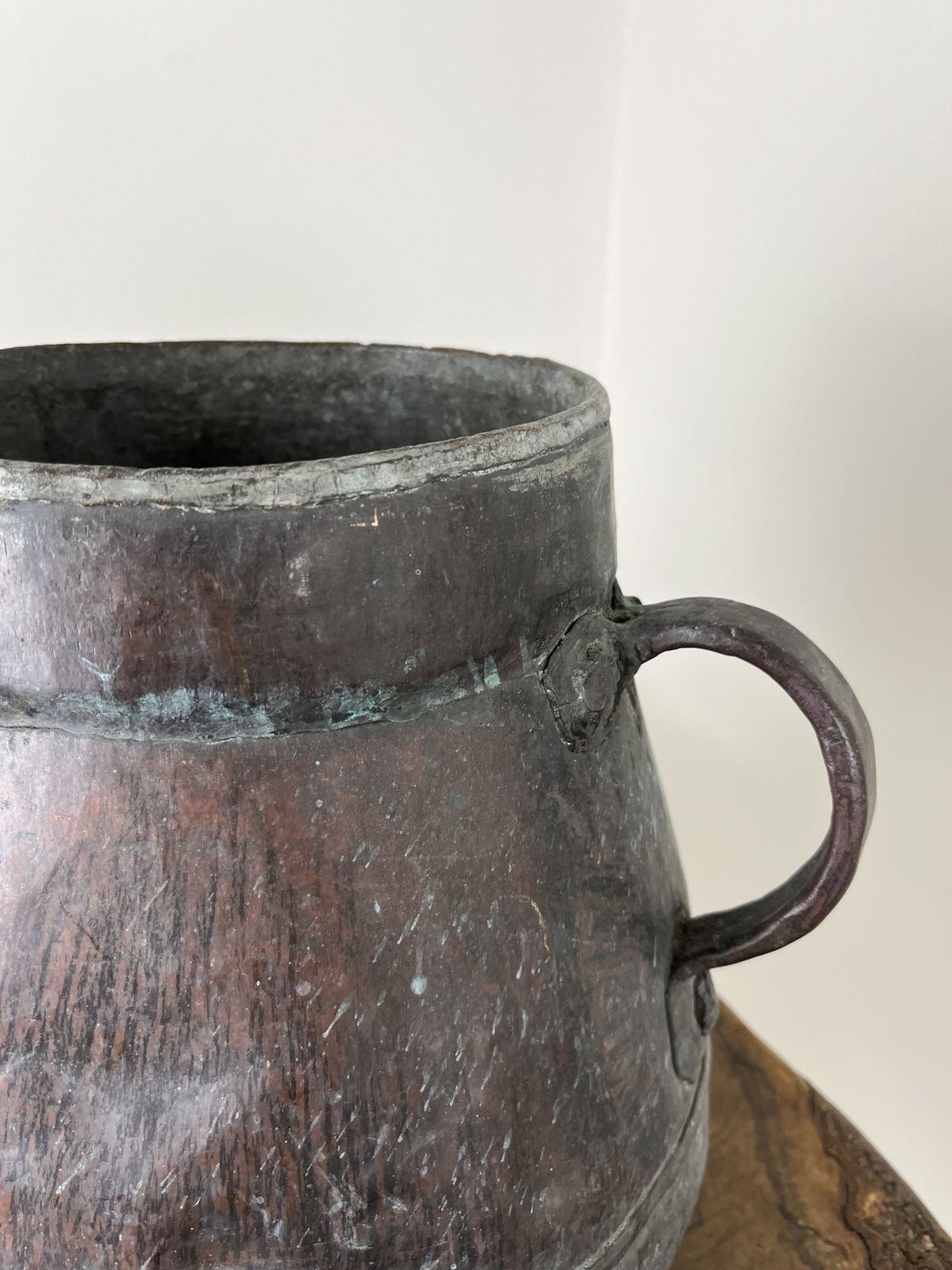 Wonderfully Aged Large Antique Copper Cauldron Of French Origin photo vintage