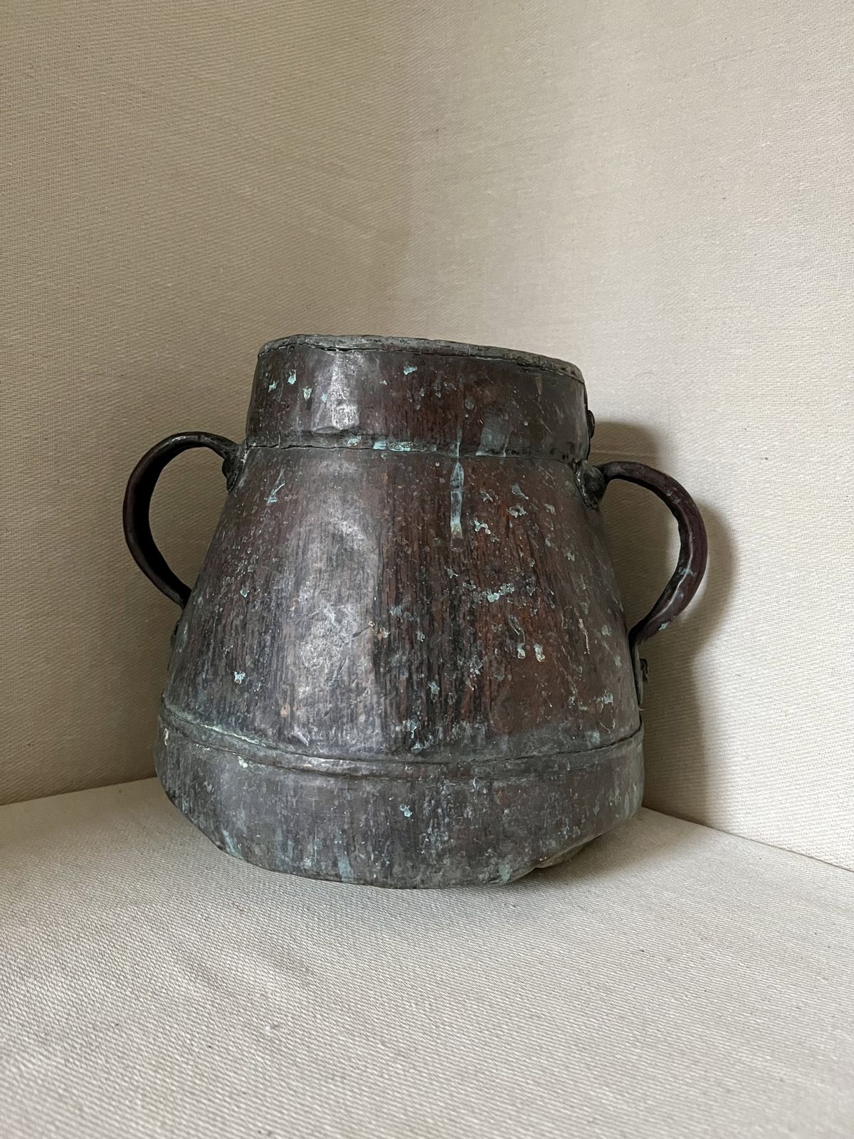 Home Decor Wonderfully Aged Large Antique Copper Cauldron Of French Origin photo