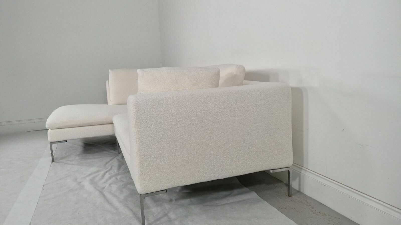 Stunning Bb Italia Charles L Shape In Luxuriously Soft White/Cream Boucle Fabric photo 6600.0