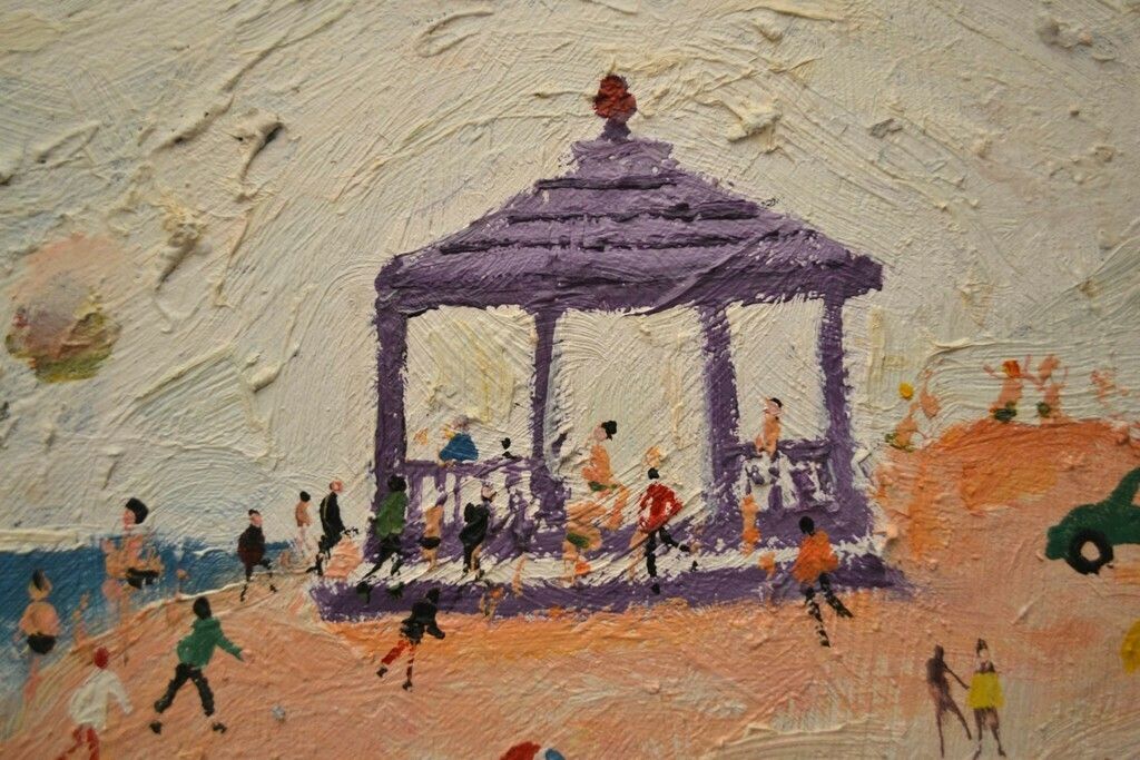 "St Ives Cornwall". Naive School Oil Painting By Simeon Stafford photo 2850.0