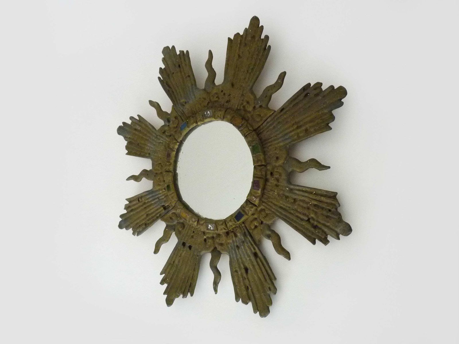 Old Lead Sun Mirror Line Vautrin Style Irena Jaworska photo for sale