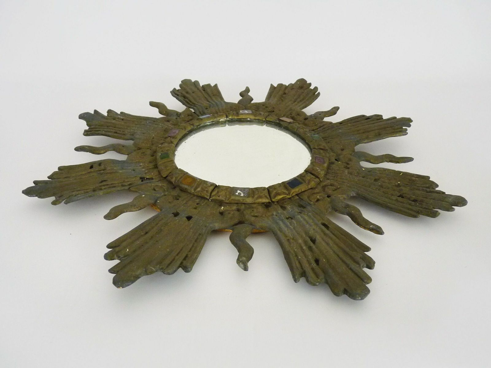 Old Lead Sun Mirror Line Vautrin Style Irena Jaworska photo Home Decor