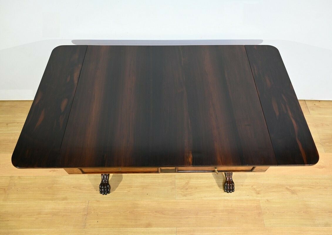 Desk Table With Shutters In Solid Rosewood, Restoration Period – Early 19th Century photo vinterior