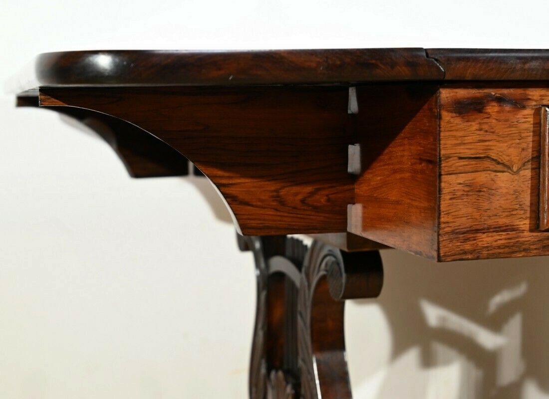photo for sale Desk Table With Shutters In Solid Rosewood, Restoration Period – Early 19th Century