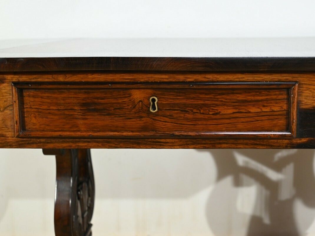 2872.20483861 Desk Table With Shutters In Solid Rosewood, Restoration Period – Early 19th Century photo
