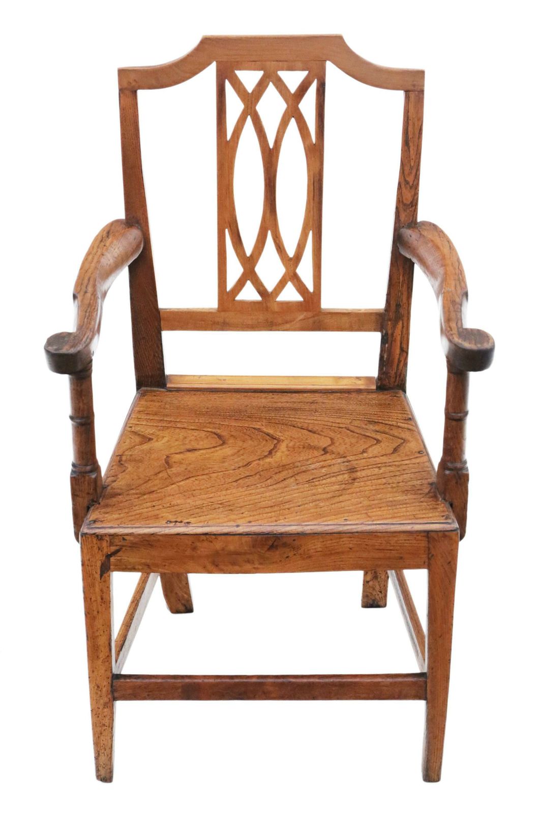 photo furniture 19th Century Elm Kitchen Dining Chairs: Set Of 6 (5+1), Antique Quality