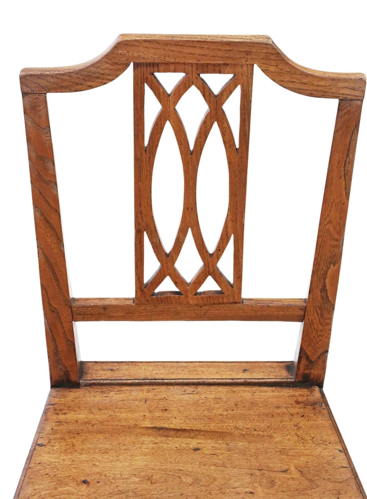 photo for sale 19th Century Elm Kitchen Dining Chairs: Set Of 6 (5+1), Antique Quality