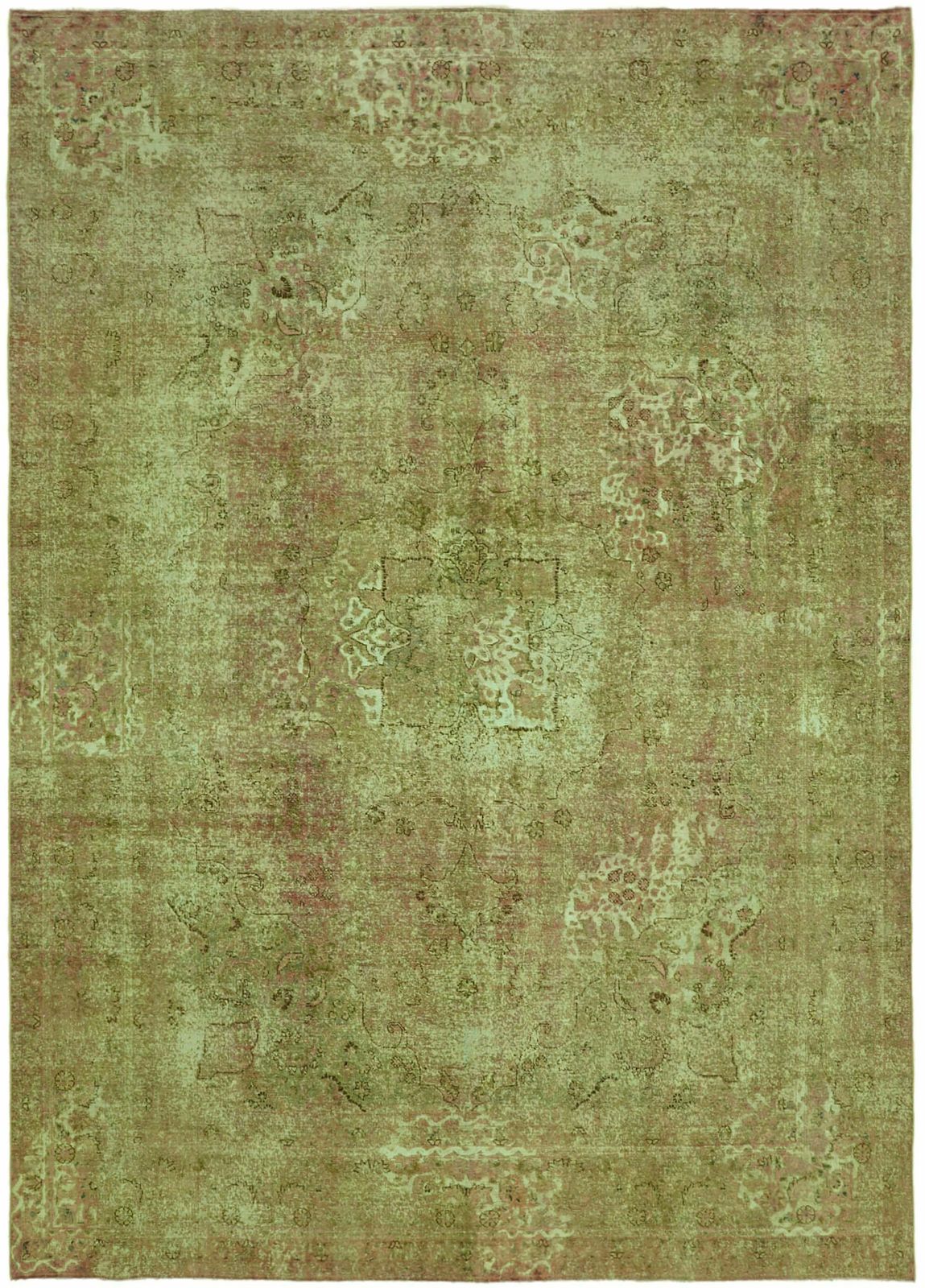 Handmade Green Overdyed Large Area Rug 285 Cm X 390 Cm