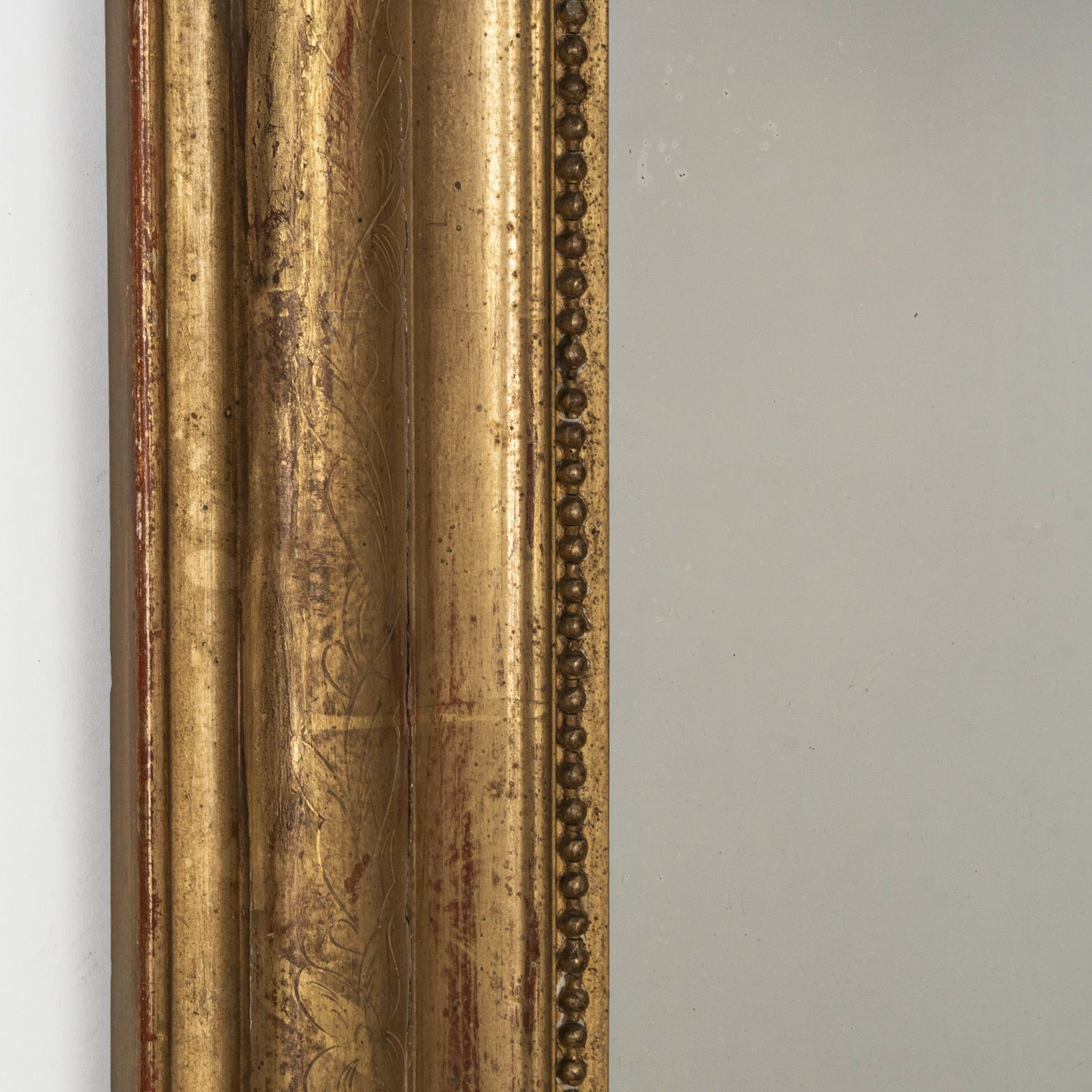 19th Century Antique French Louis Philippe Mirror With Leaf Etchings photo 1980.0