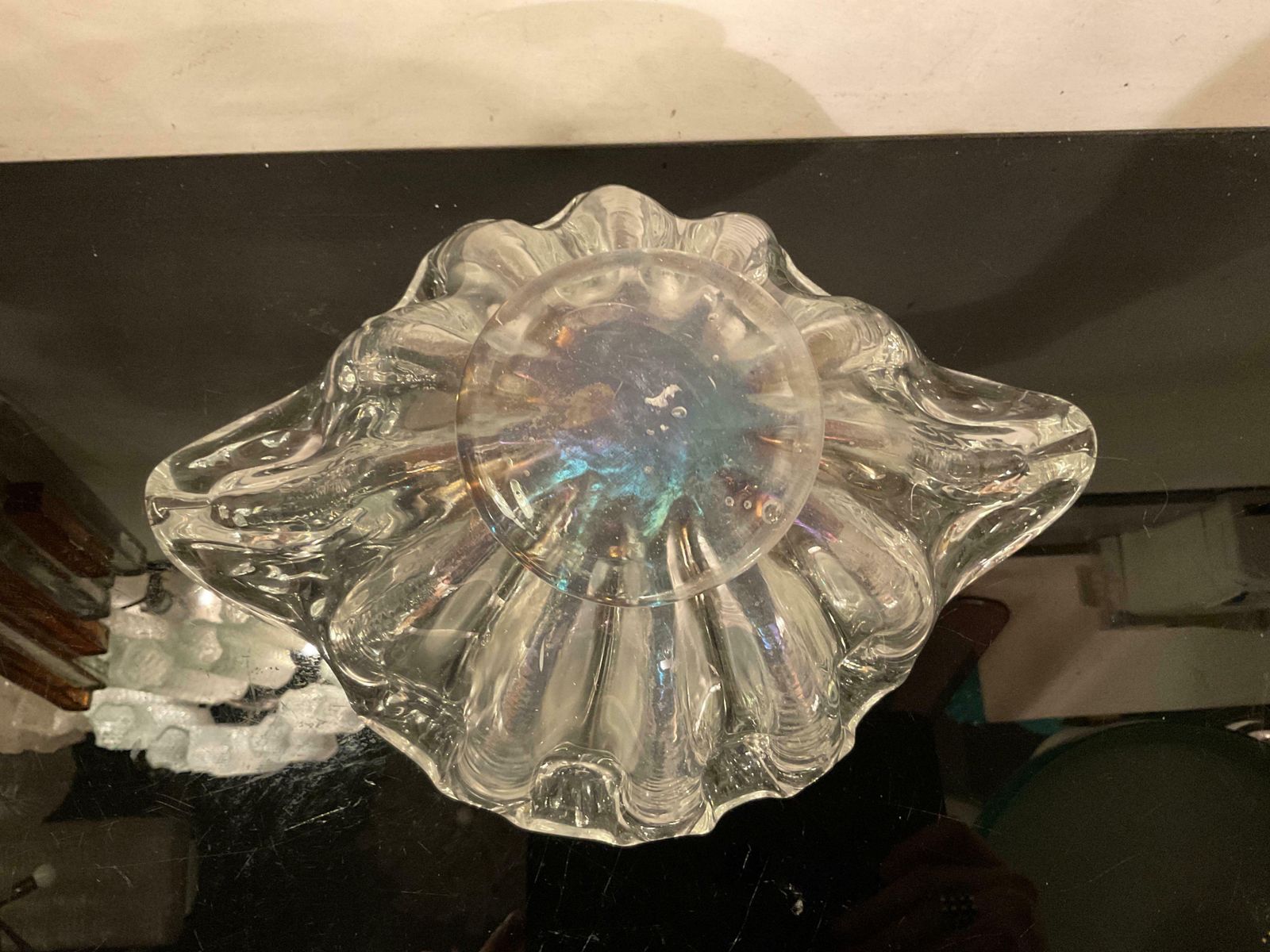 photo for sale Barovier And Toso Centerpiece/ Empty Pockets Iridescent Murano Glass 1940 Italy