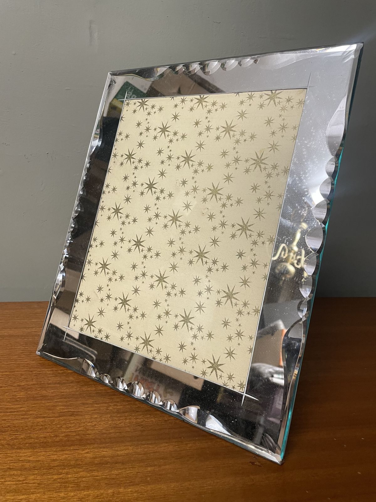 Large French Art Deco Mirror Glass Photo Frame photo 125.0