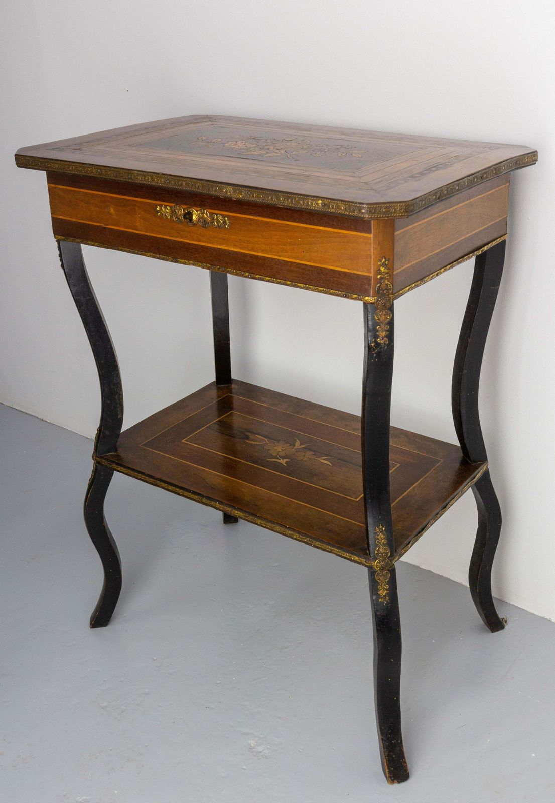 Antique French Oak Wall Mounted Console Art Deco Circa 1940 photo for sale