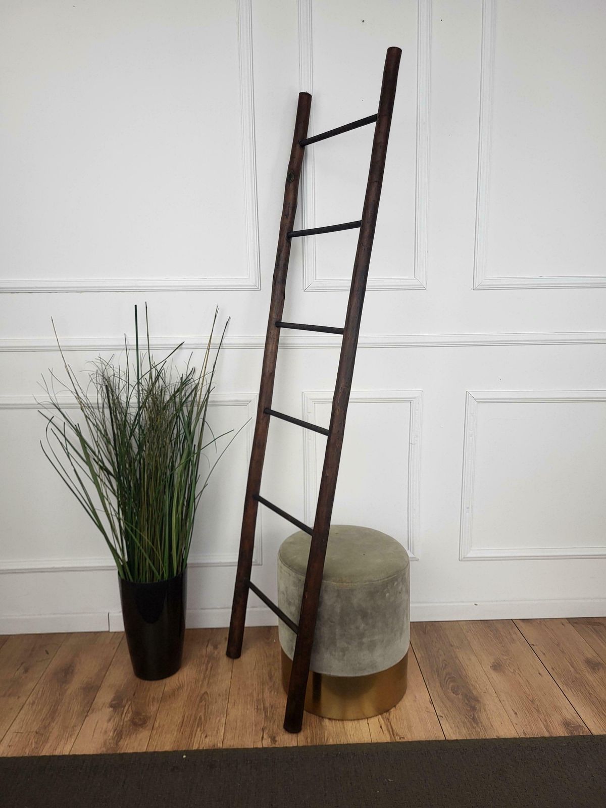 Vintage Italian Rustic Wooden Ladder Stair Step photo Home Decor