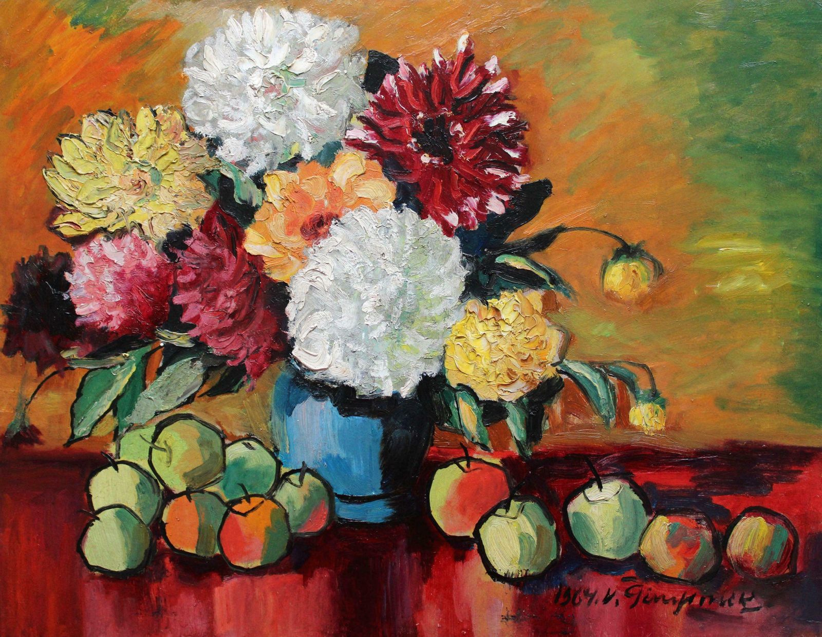 Wilhelms Girupnieks Still Life. 1964. Oil On Cardboard,